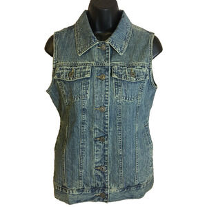 Cabelas Womens Denim Vest Size Small Womens New NWT Blue Top Button Down Jean